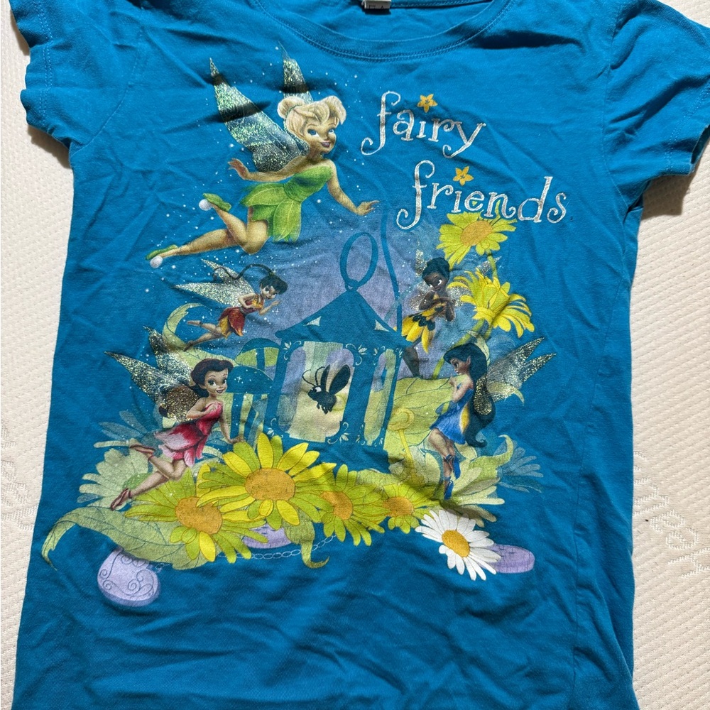 blue tinkerbell fairy baby tee